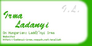 irma ladanyi business card
